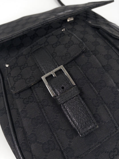Gucci GG Canvas Leather Shoulder Bag Unisex