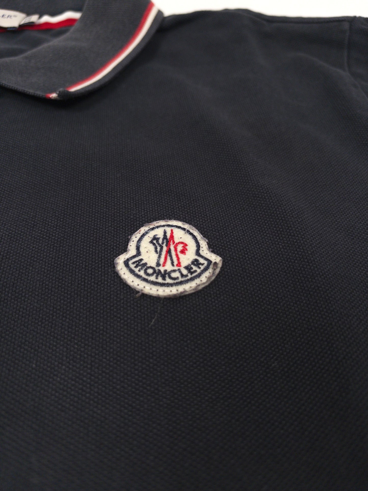 Moncler Longsleeve Polo Shirt Navy (Fits L)