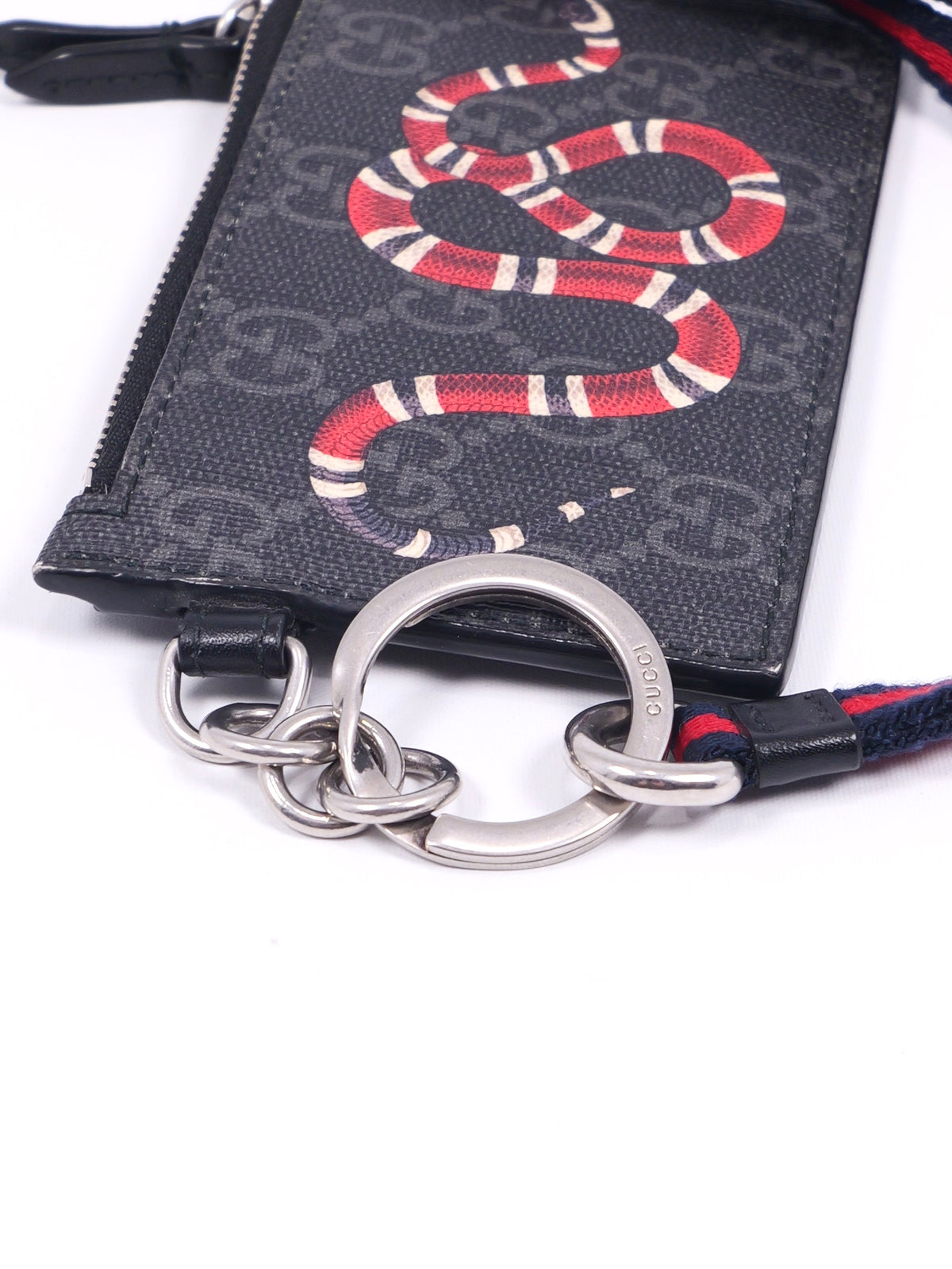 Gucci GG Kingsnake Lanyard CardHolder/Coin Pouch