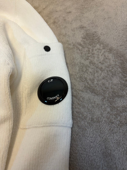 C.P. Company Cotton Chenille Crew Neck Sweatshirt - White