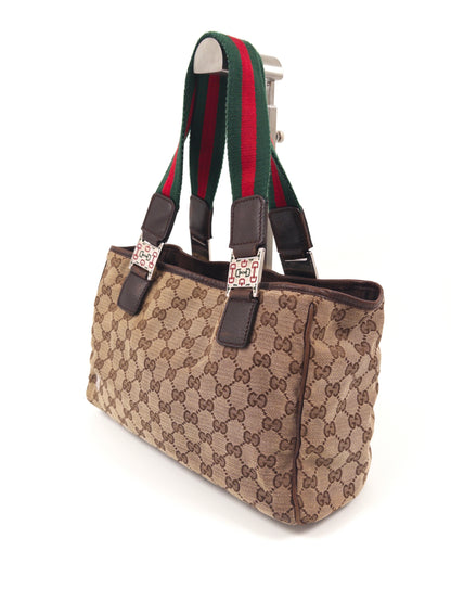 Gucci GG Canvas Sherry Line Tote Bag