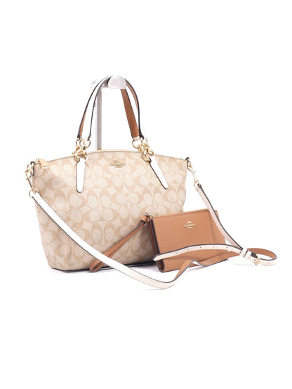 Coach Kelsey Satchel in Signature Canvas with Wristlet