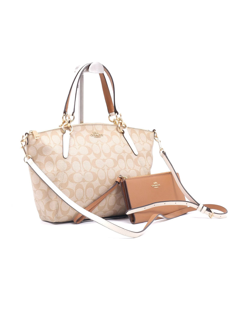 Coach Kelsey Satchel in Signature Canvas with Wristlet
