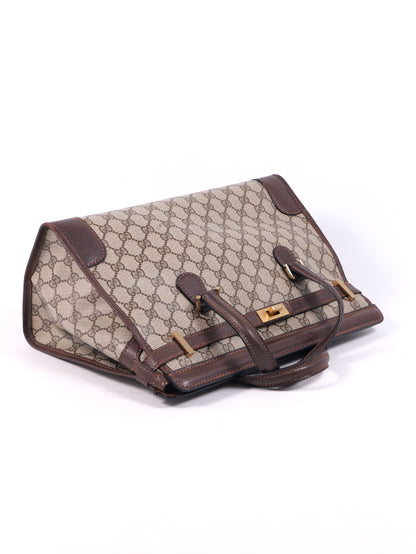 Gucci GG Supreme Gold Hardware Tote Bag