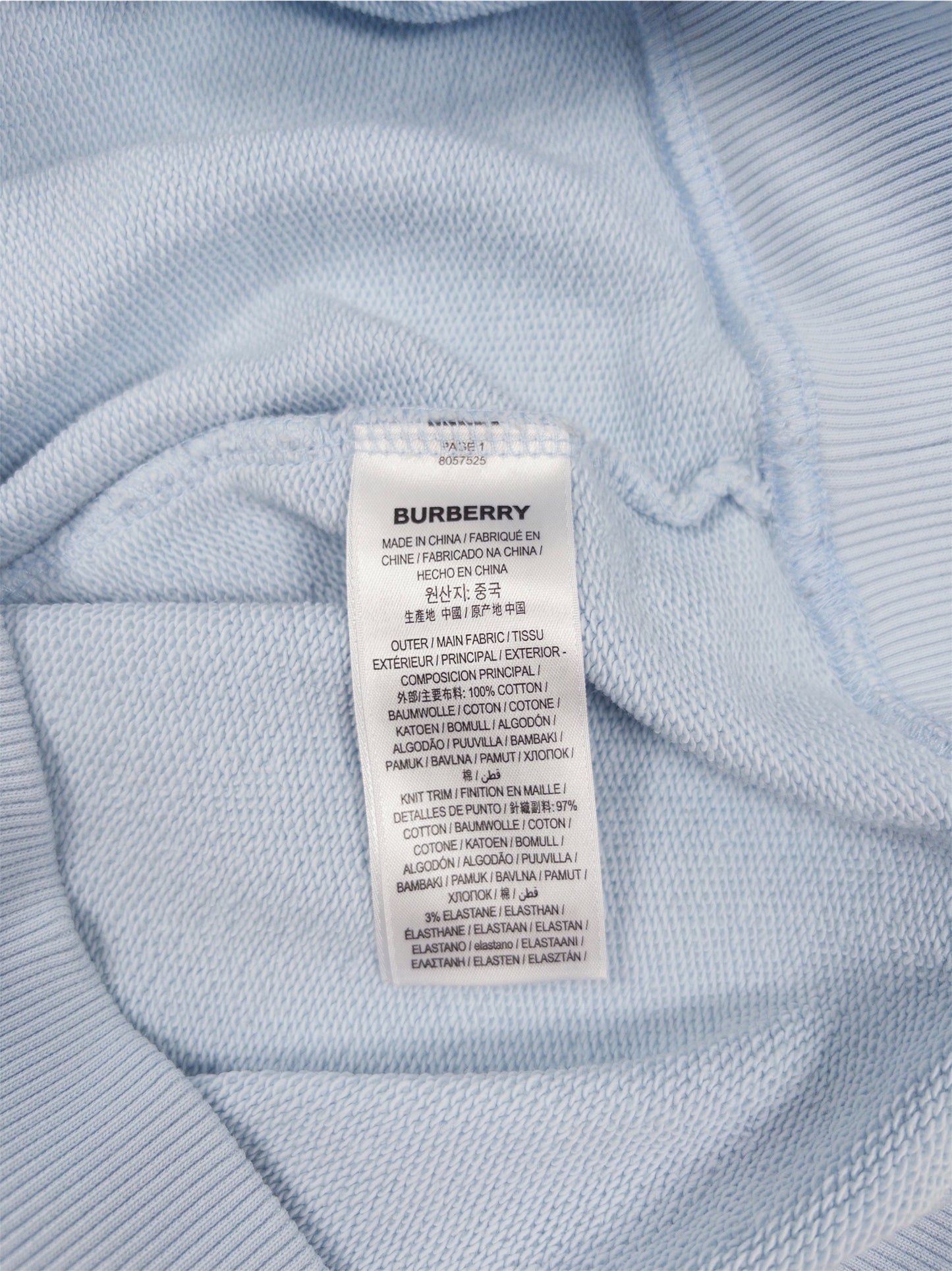 Burberry Baby Blue Hoodie (Fits M)