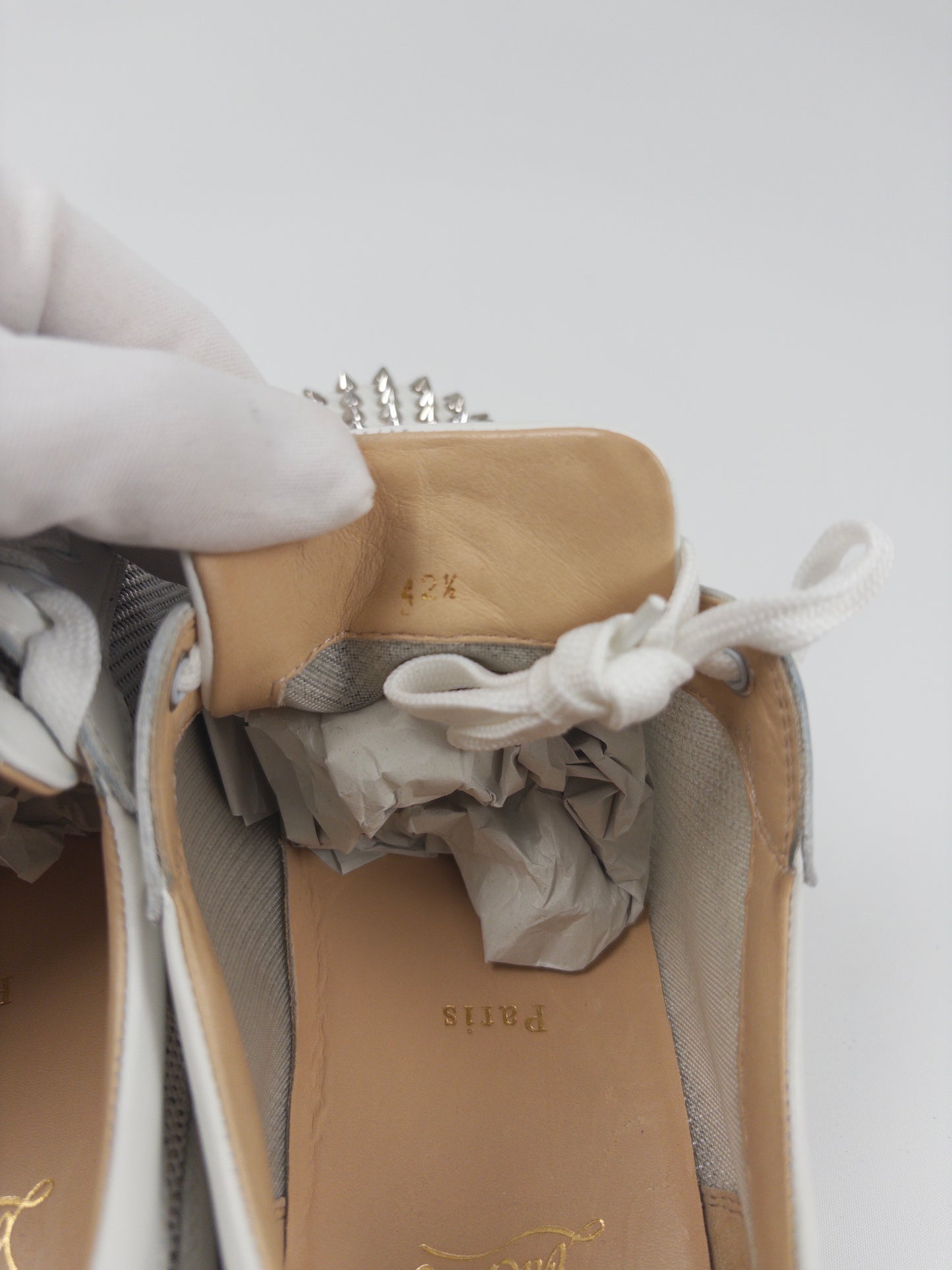 Christian Louboutin Silver Spikes Sneakers (Fits EU 43.5)