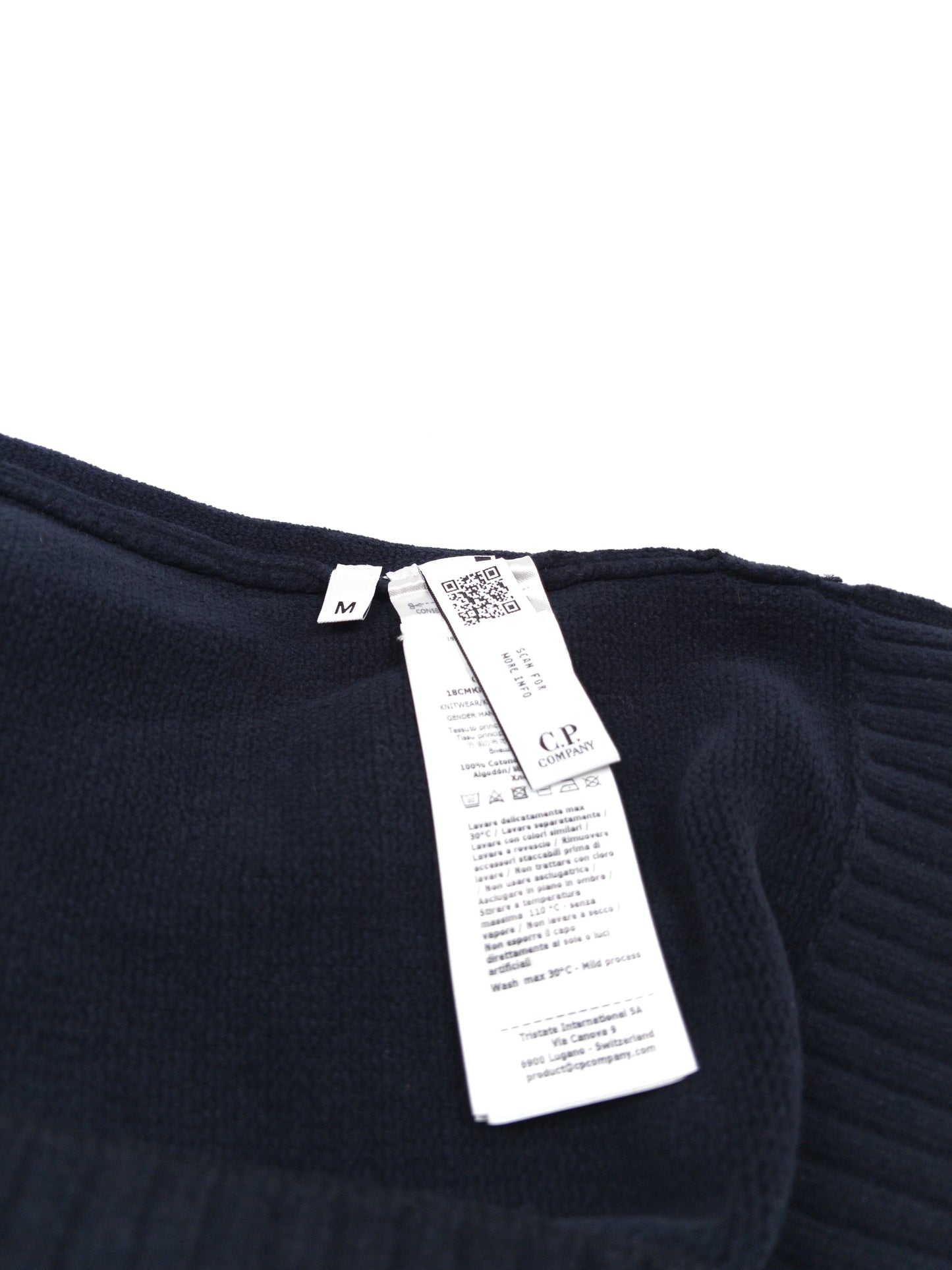C.P. Company Cotton Chenille Crew Neck Sweatshirt - Navy
