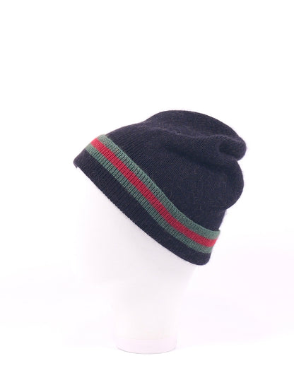 Gucci Web Stripe Wool Beanie