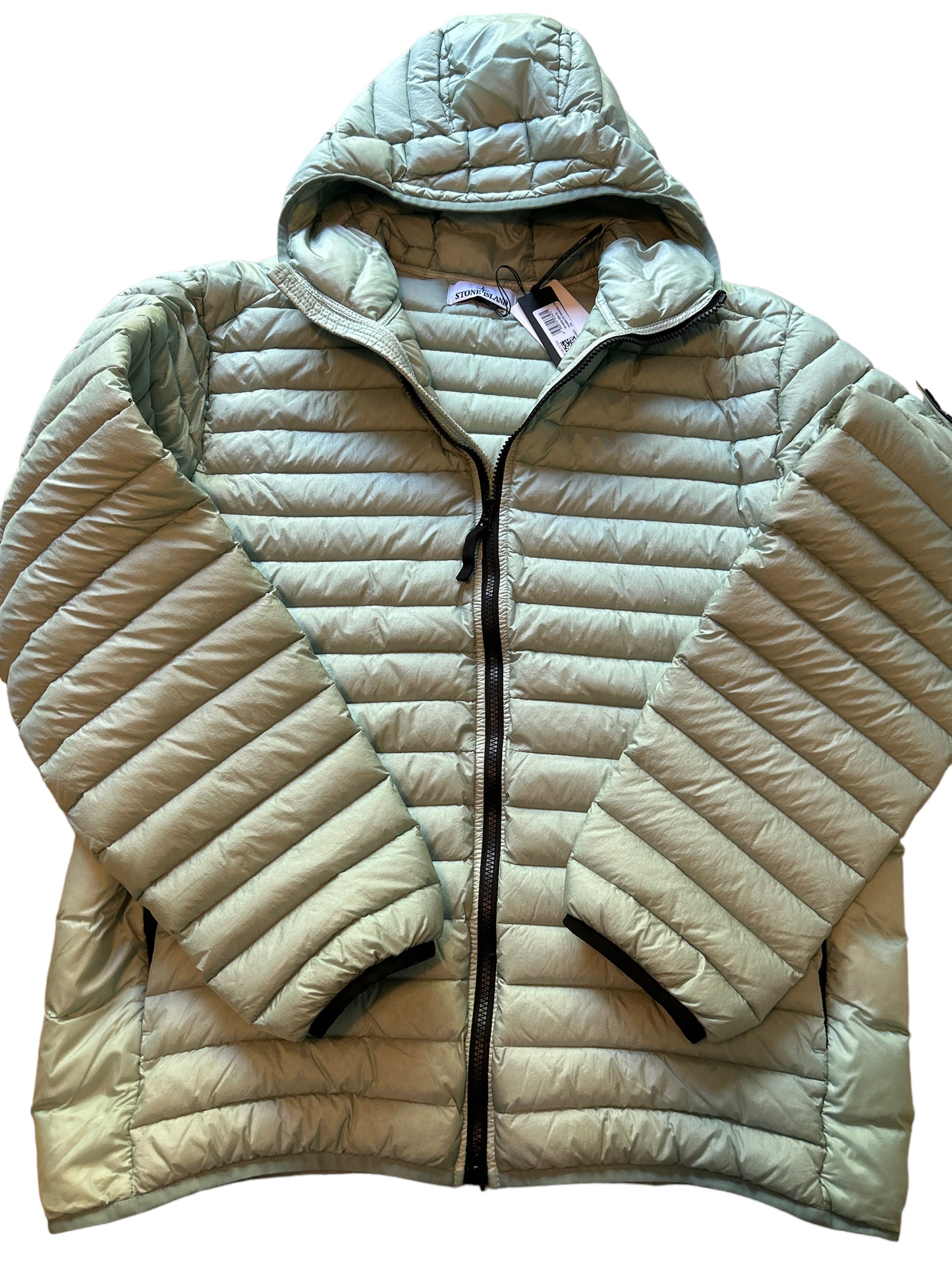 STONE ISLAND SS23 Mint Green Loom Woven Chambers R-Nylon Down Jacket