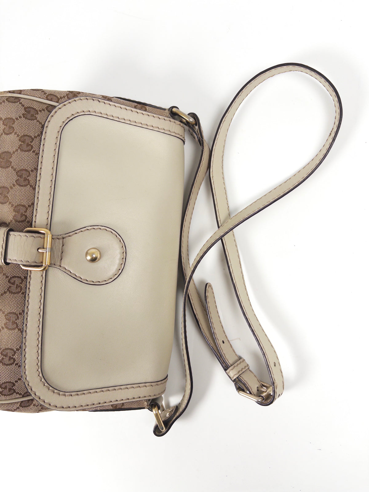Gucci GG Canvas Leather Flap Shoulder Bag