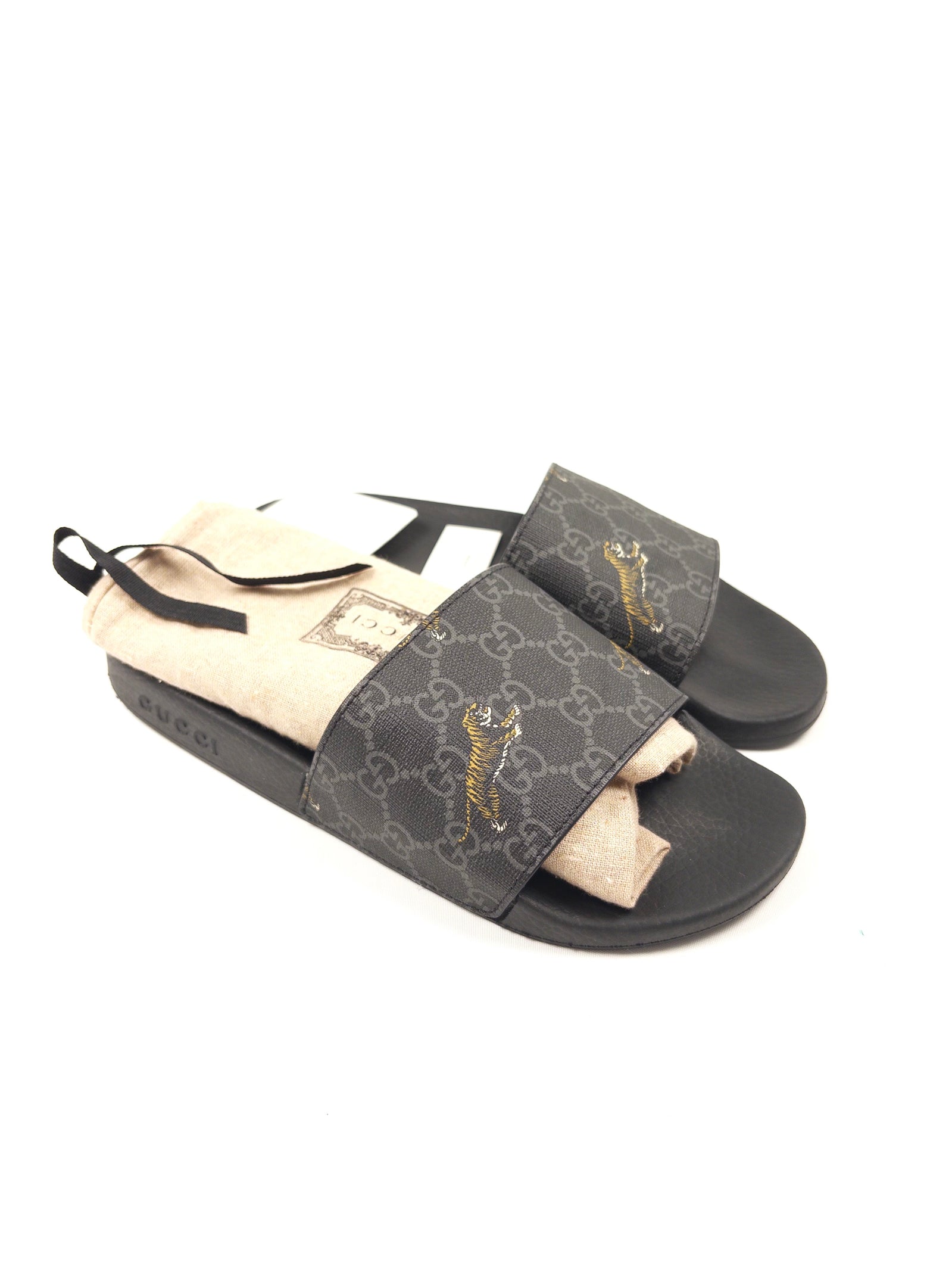 Gucci GG Supreme Tiger Sliders