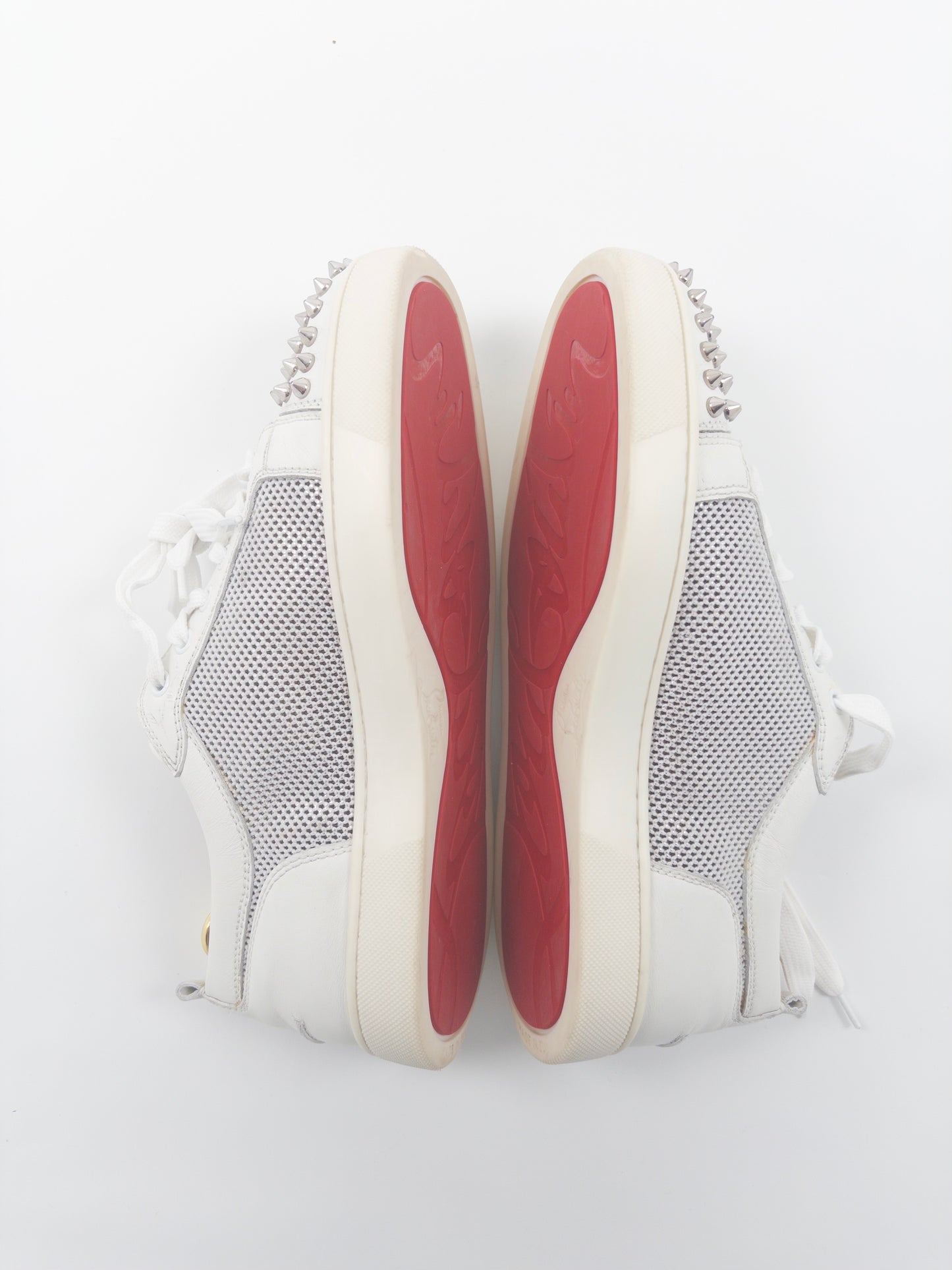 Christian Louboutin White Spikes Sneakers (Fits 41)
