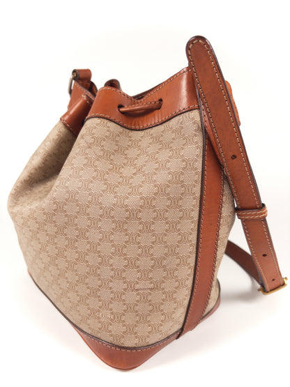 Celine Macadam PVC and Leather Drawstring Shoulder Bag