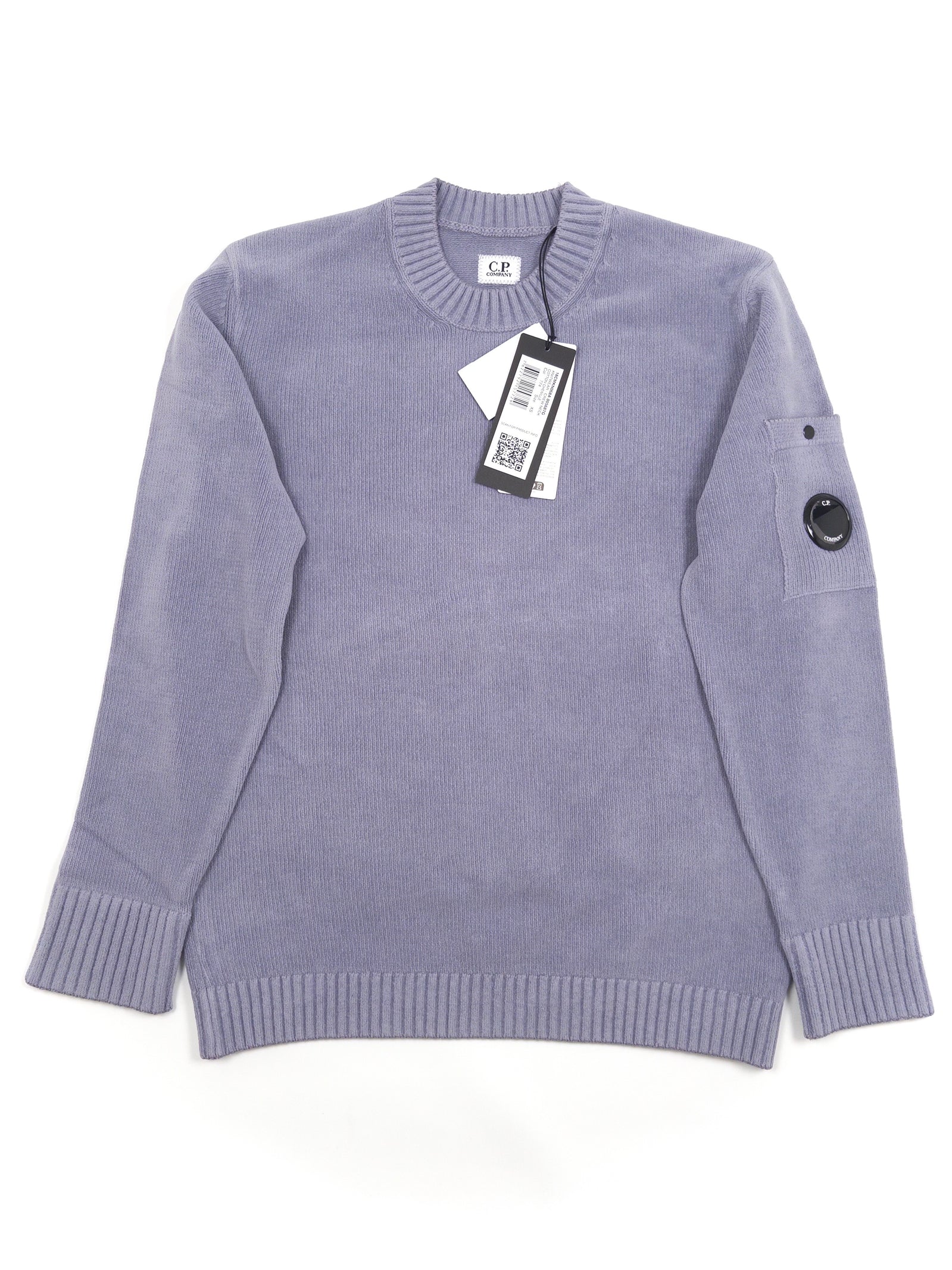 C.P. Company Cotton Chenille Crew Neck Sweatshirt - Lavender