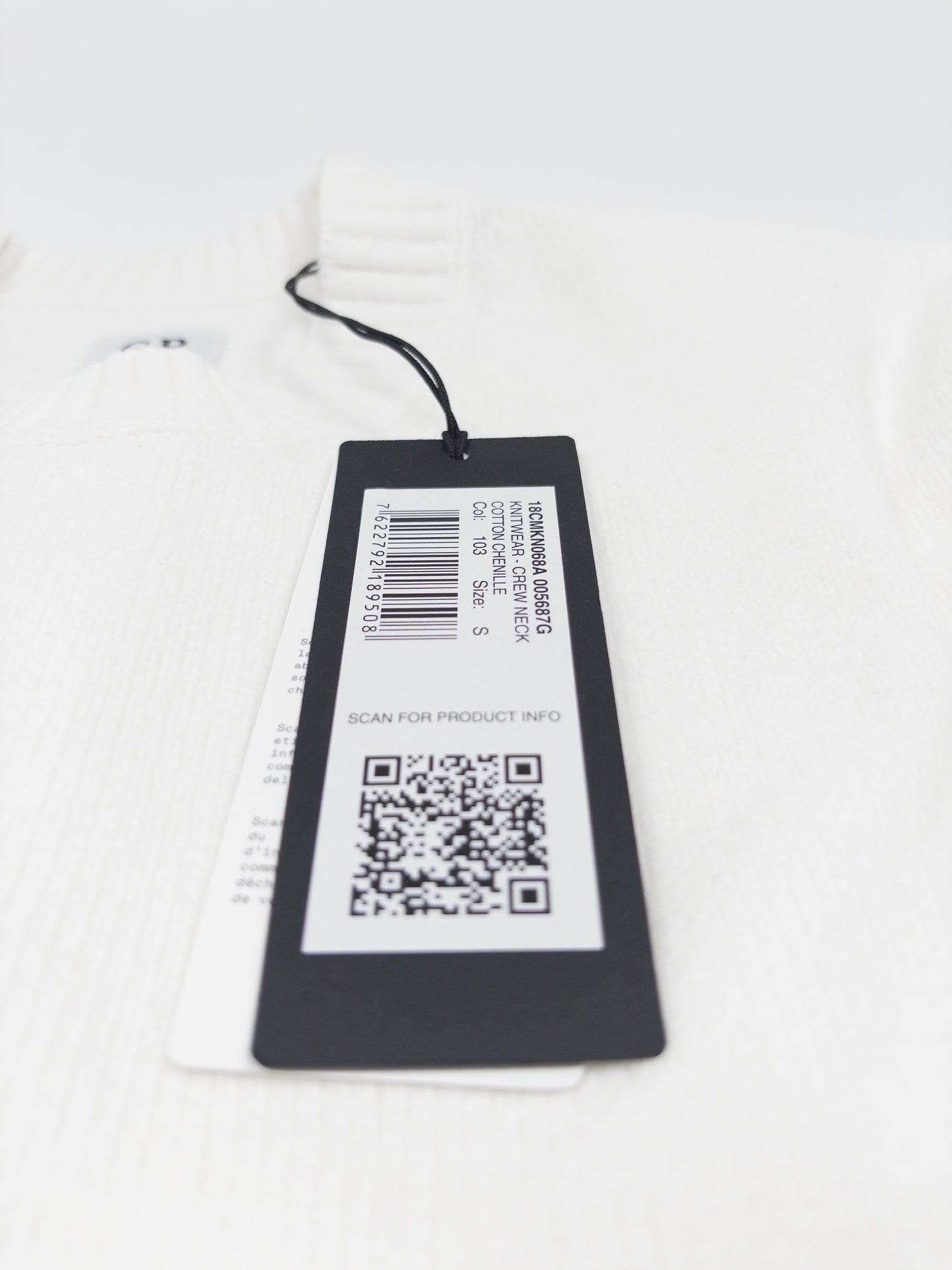 C.P. Company Cotton Chenille Crew Neck Sweatshirt - White