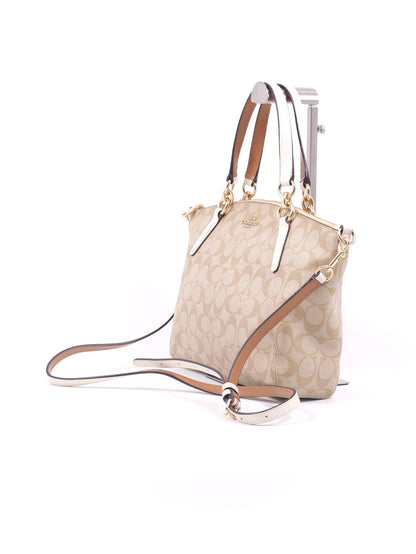 Coach Kelsey Satchel in Signature Canvas with Wristlet