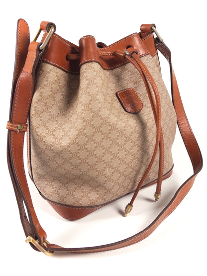 Celine Macadam PVC and Leather Drawstring Shoulder Bag