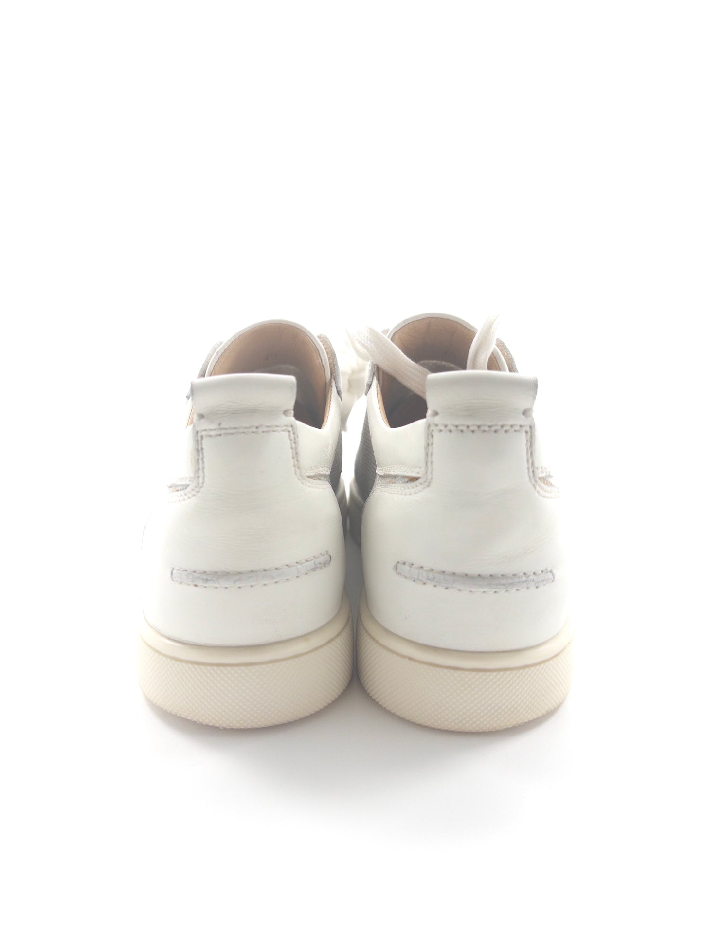 Christian Louboutin White Spikes Sneakers (Fits 41)
