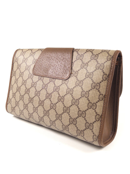 Gucci GG Supreme Sherry Line Clutch with Certificate