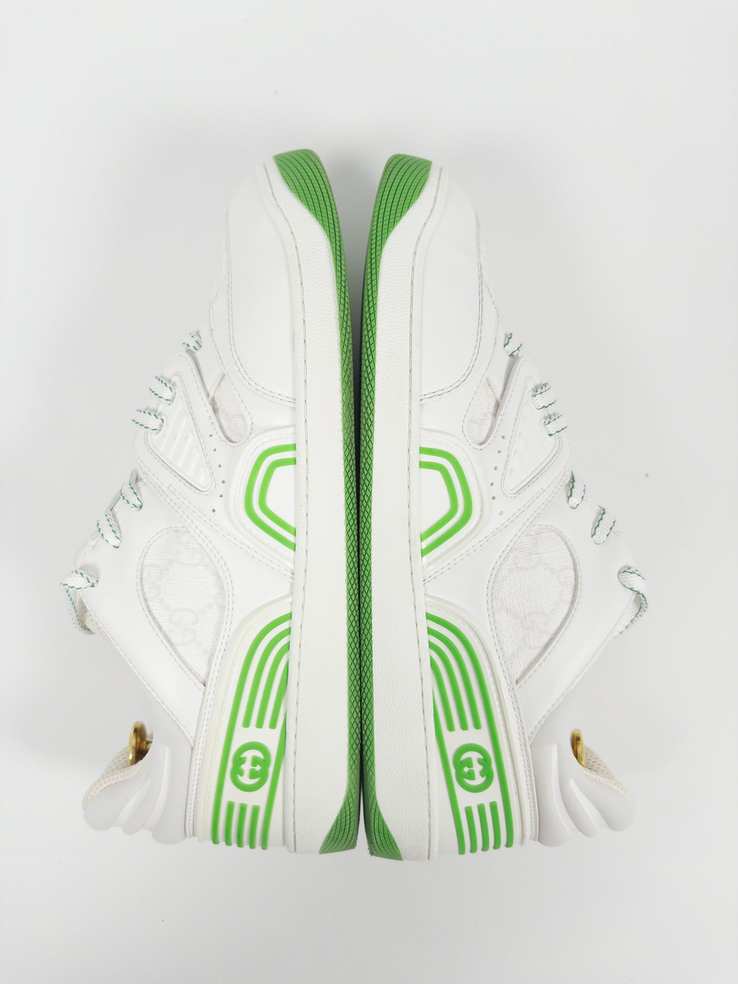 Gucci White & Green GG Sneakers (EU 43.5)