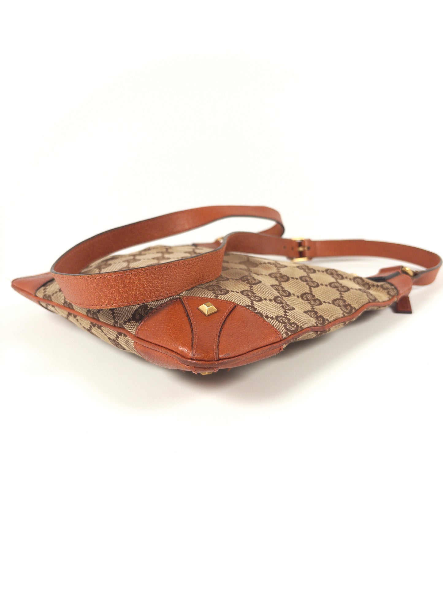 Gucci GG Canvas Studded Shoulder Bag / Crossbody Bag