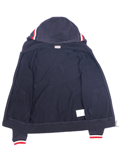 Moncler Tricolor Zip Hoodie Navy