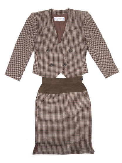 Yves Saint Laurent Suit Set, Vintage Suit Jacket (Size S) And Skirt (Size M)