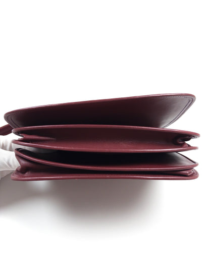 Must de Cartier Burgundy Leather Shoulder Bag