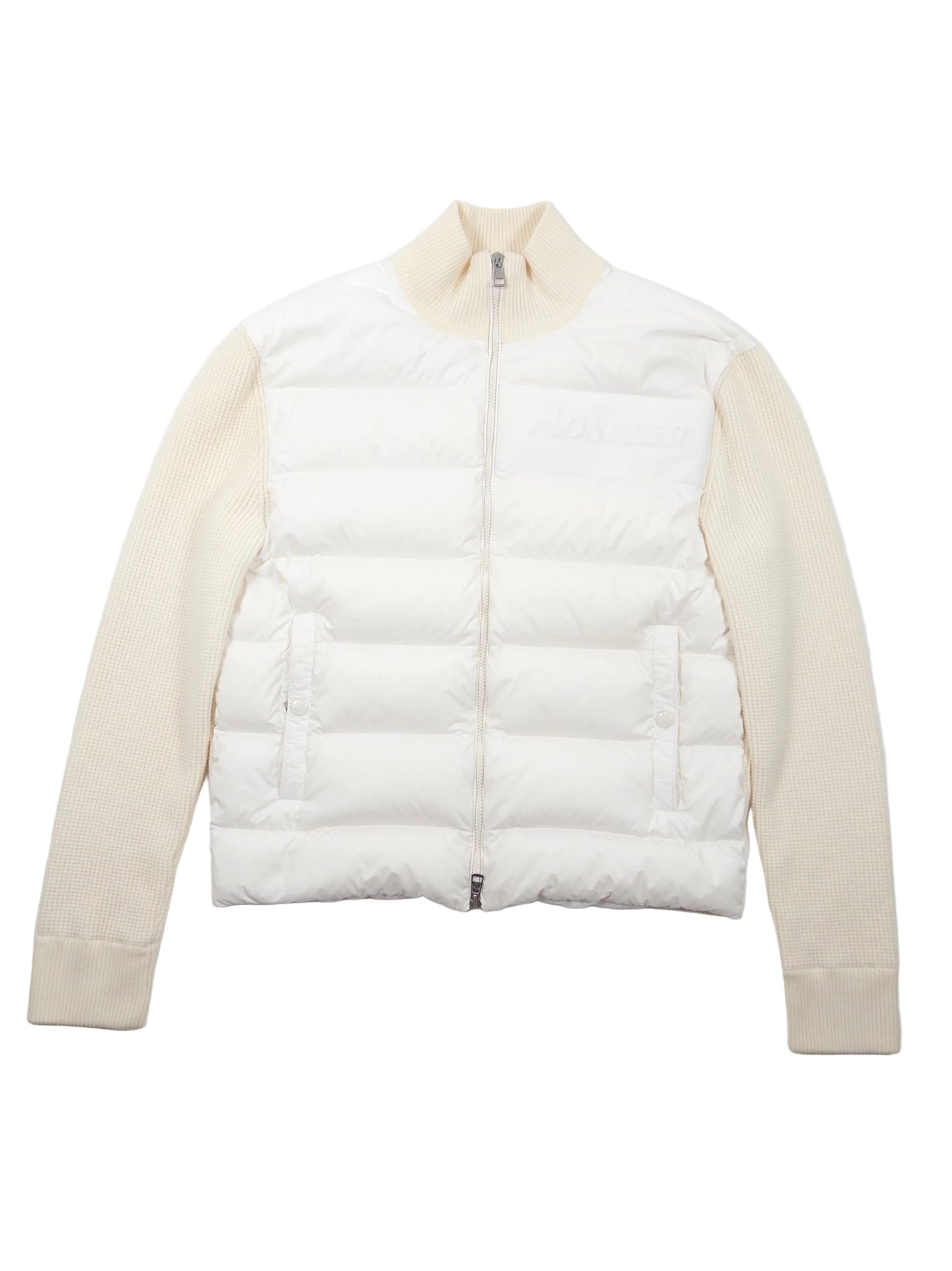 Moncler Spell-out Down Cardigan White (Fits M)