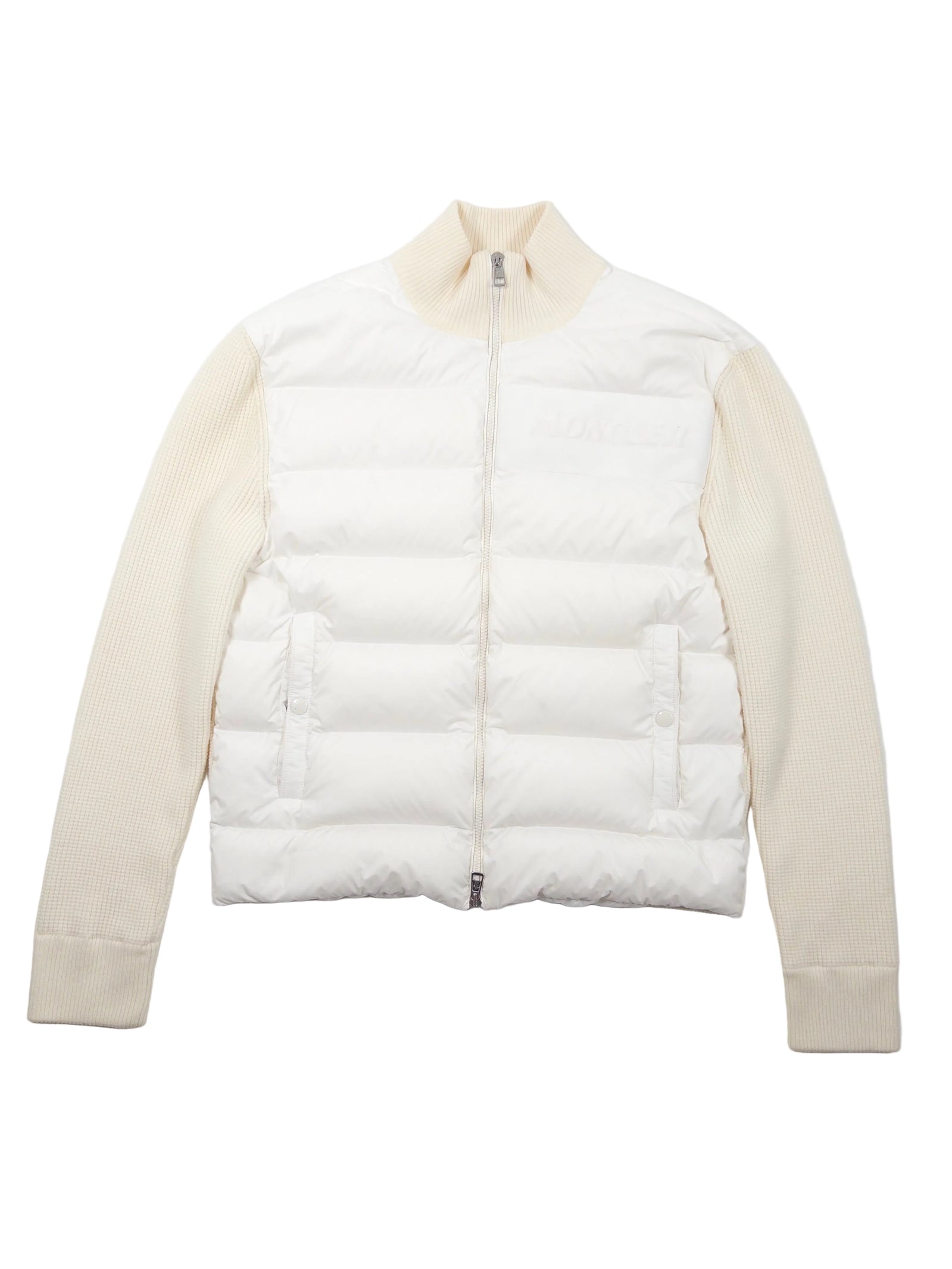 Moncler Spell-out Down Cardigan White (Fits M)