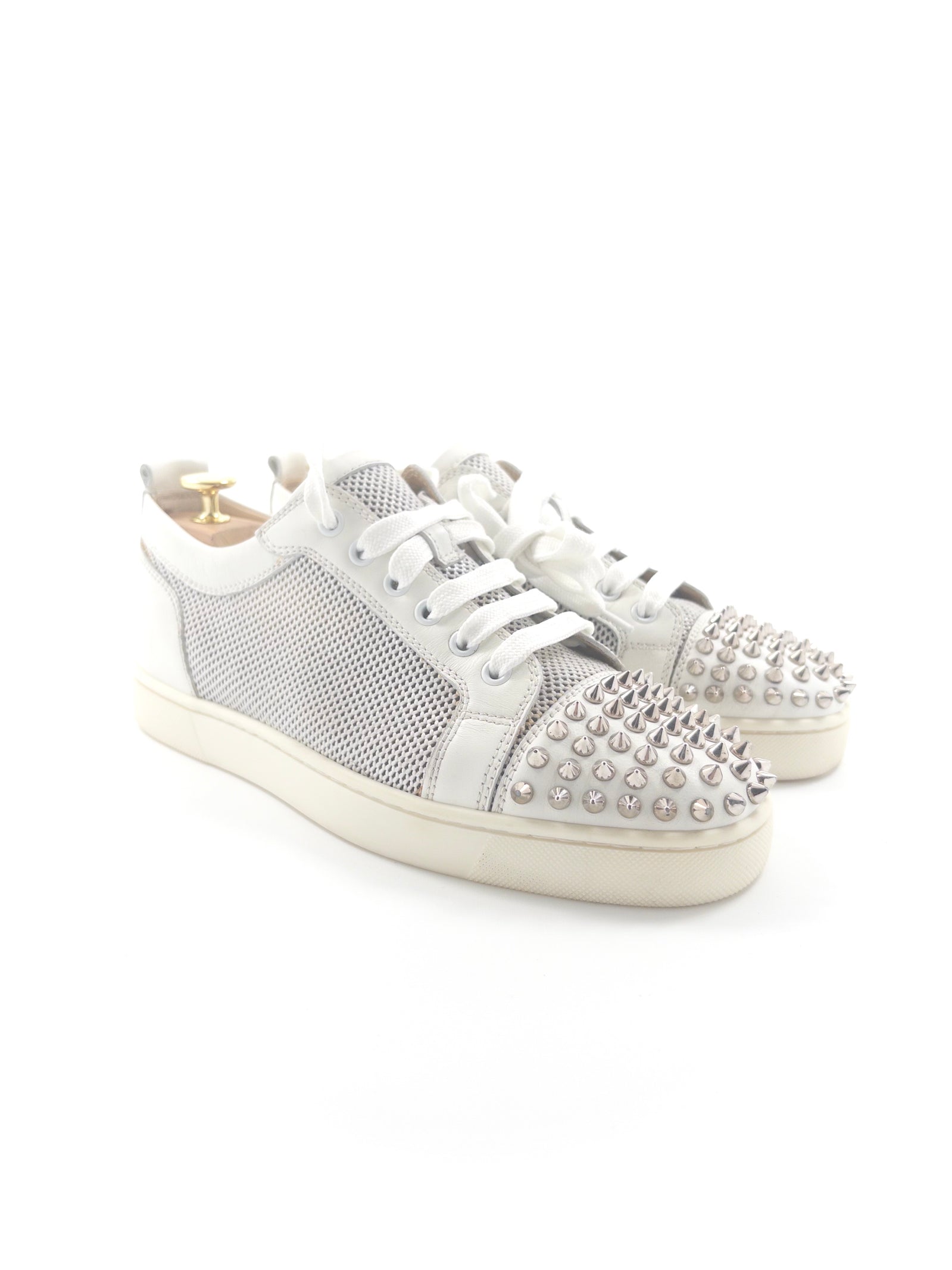 Christian Louboutin White Spikes Sneakers (Fits 41)