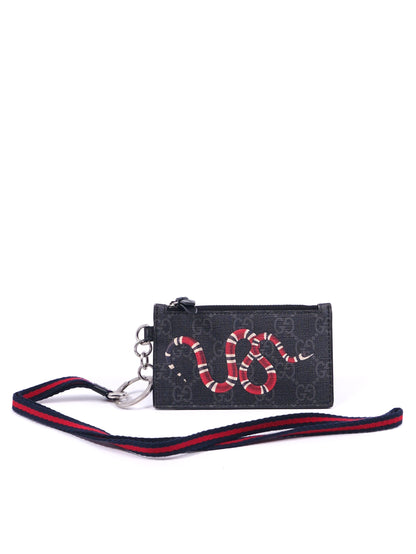 Gucci GG Kingsnake Lanyard CardHolder/Coin Pouch