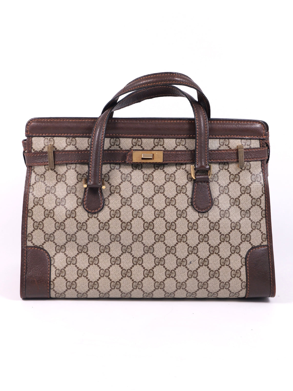 Gucci GG Supreme Gold Hardware Tote Bag