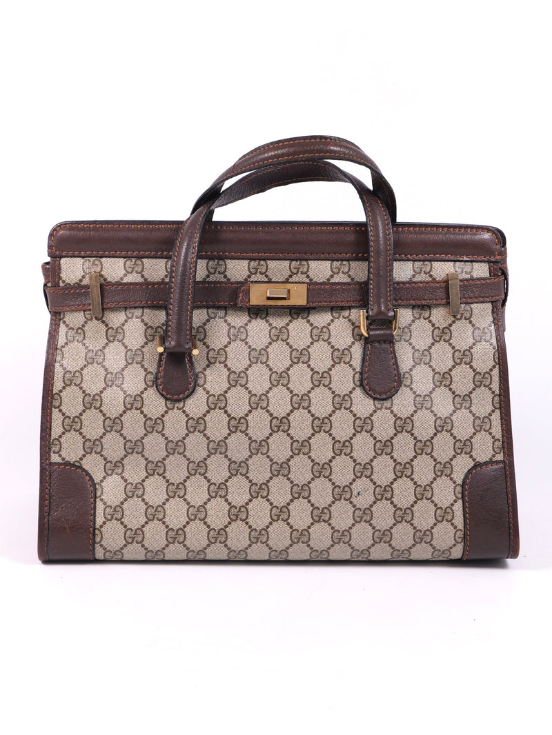 Gucci GG Supreme Gold Hardware Tote Bag