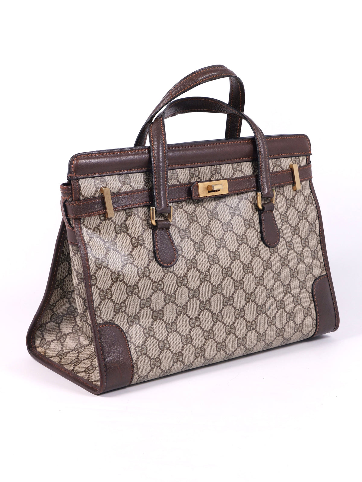 Gucci GG Supreme Gold Hardware Tote Bag