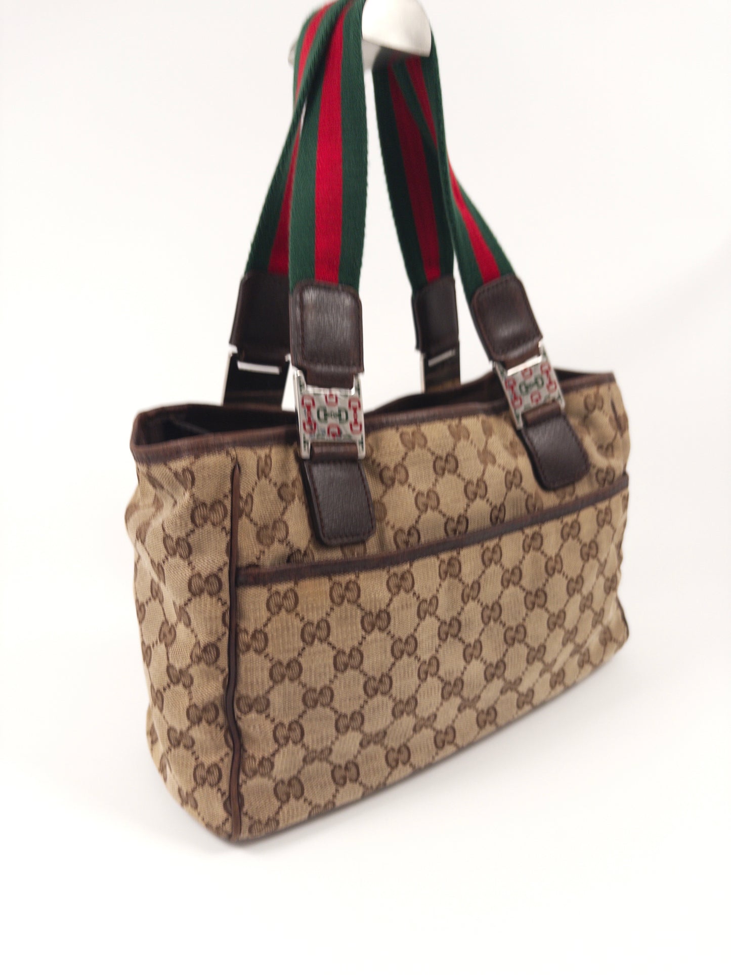 Gucci GG Canvas Sherry Line Tote Bag