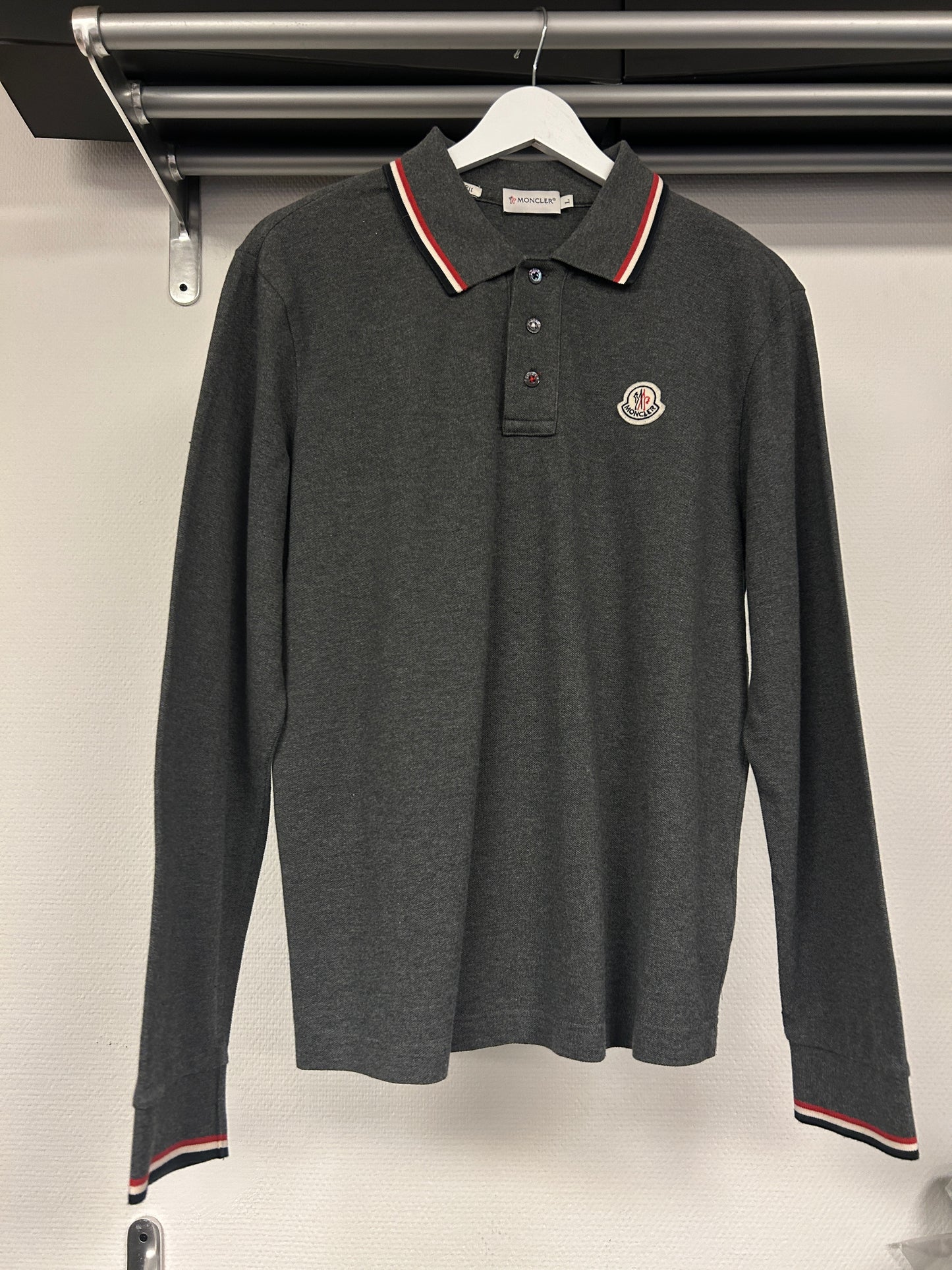Moncler Tricolour Longsleeve Polo Shirt 189