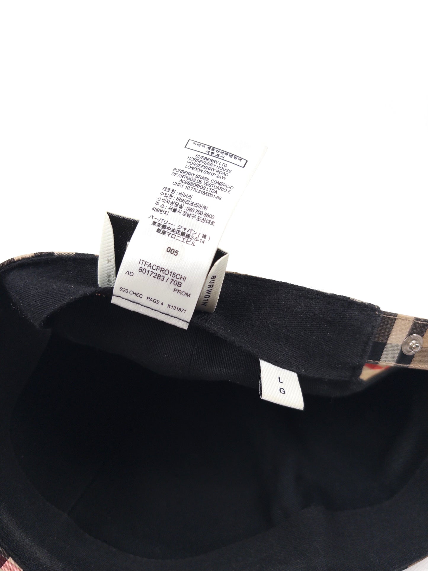 Burberry Check Cap