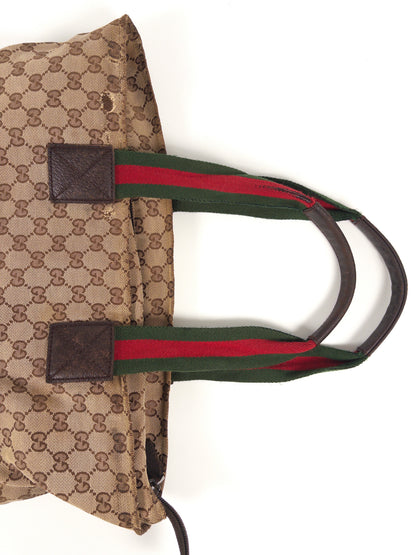 Gucci GG Handbag Sherry Line Web Tote Bag