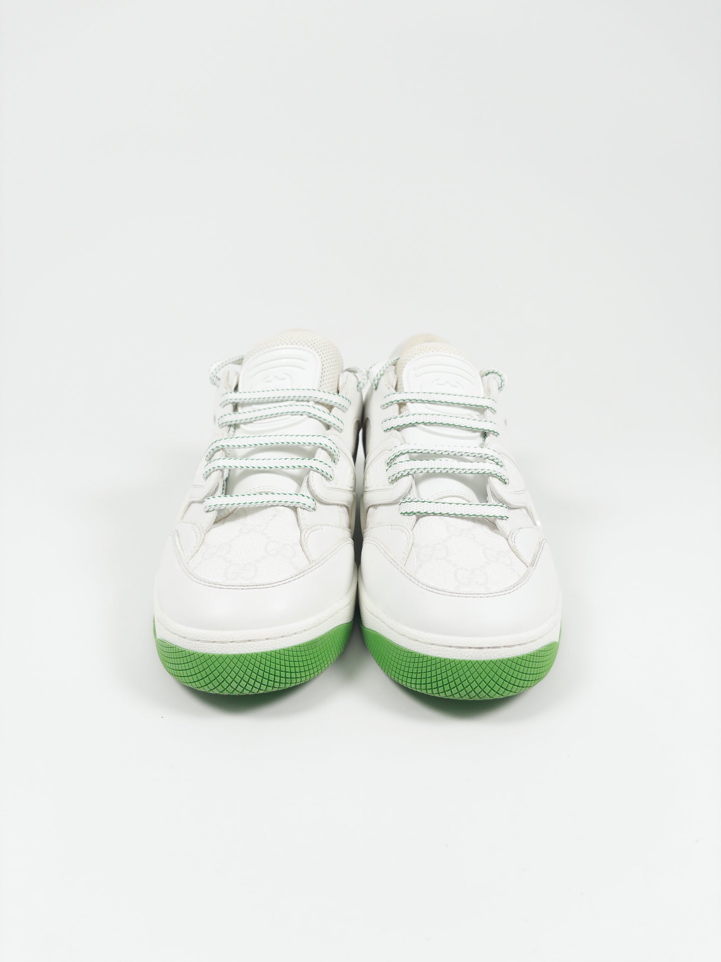 Gucci White & Green GG Sneakers (EU 43.5)