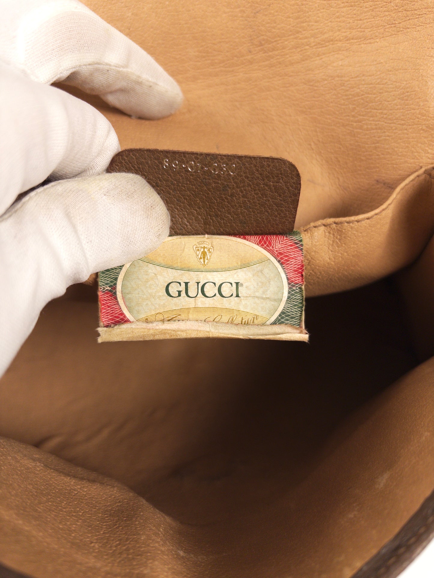 Gucci GG Supreme Sherry Line Clutch with Certificate