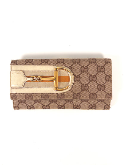 Gucci Horsebit GG Canvas Long Wallet