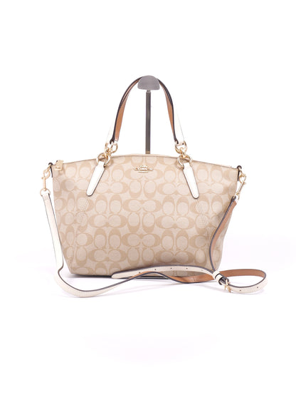 Coach Kelsey Satchel in Signature Canvas with Wristlet