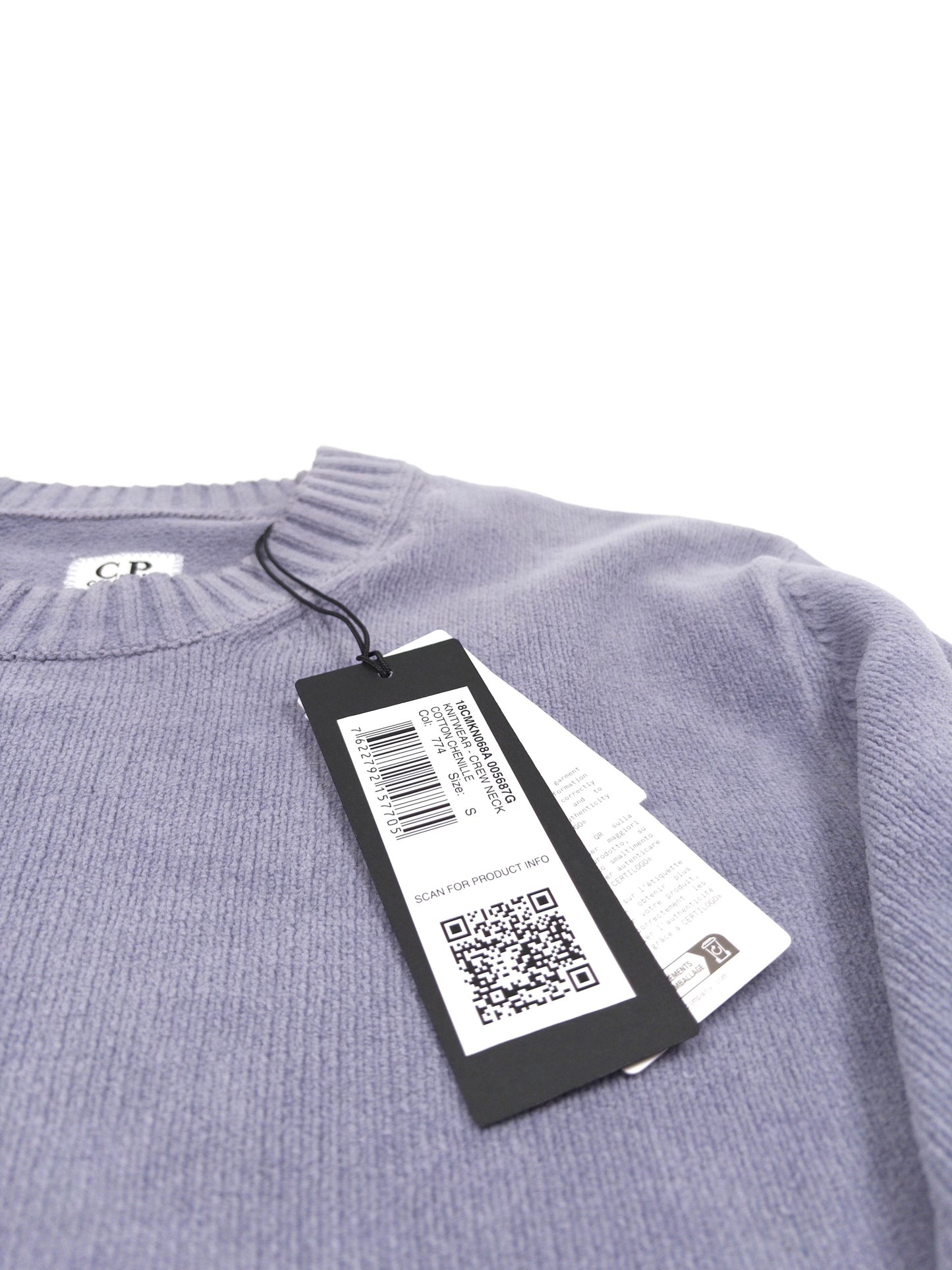 C.P. Company Cotton Chenille Crew Neck Sweatshirt - Lavender