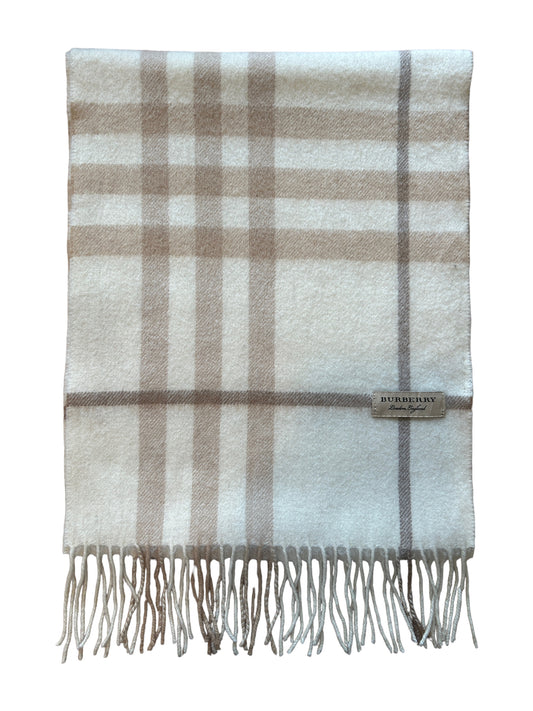 Burberry Lambwool Vintage Check Scarf White