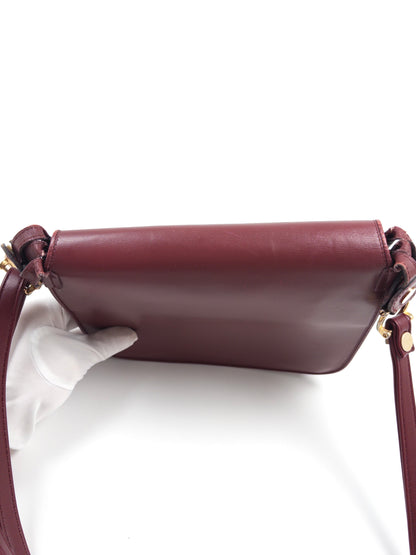 Must de Cartier Burgundy Leather Shoulder Bag