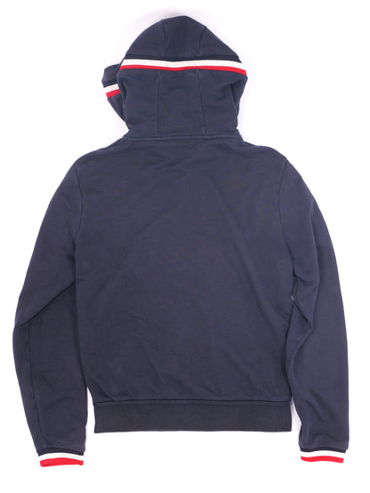 Moncler Tricolor Zip Hoodie Navy