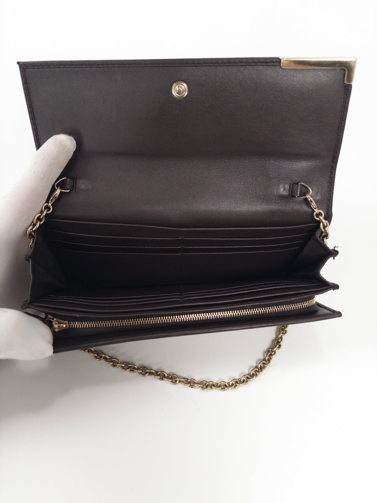 Gucci GG Canvas Chain Wallet Long Wallet