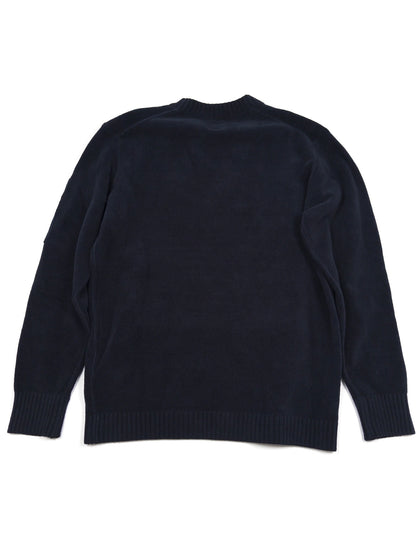 C.P. Company Cotton Chenille Crew Neck Sweatshirt - Navy