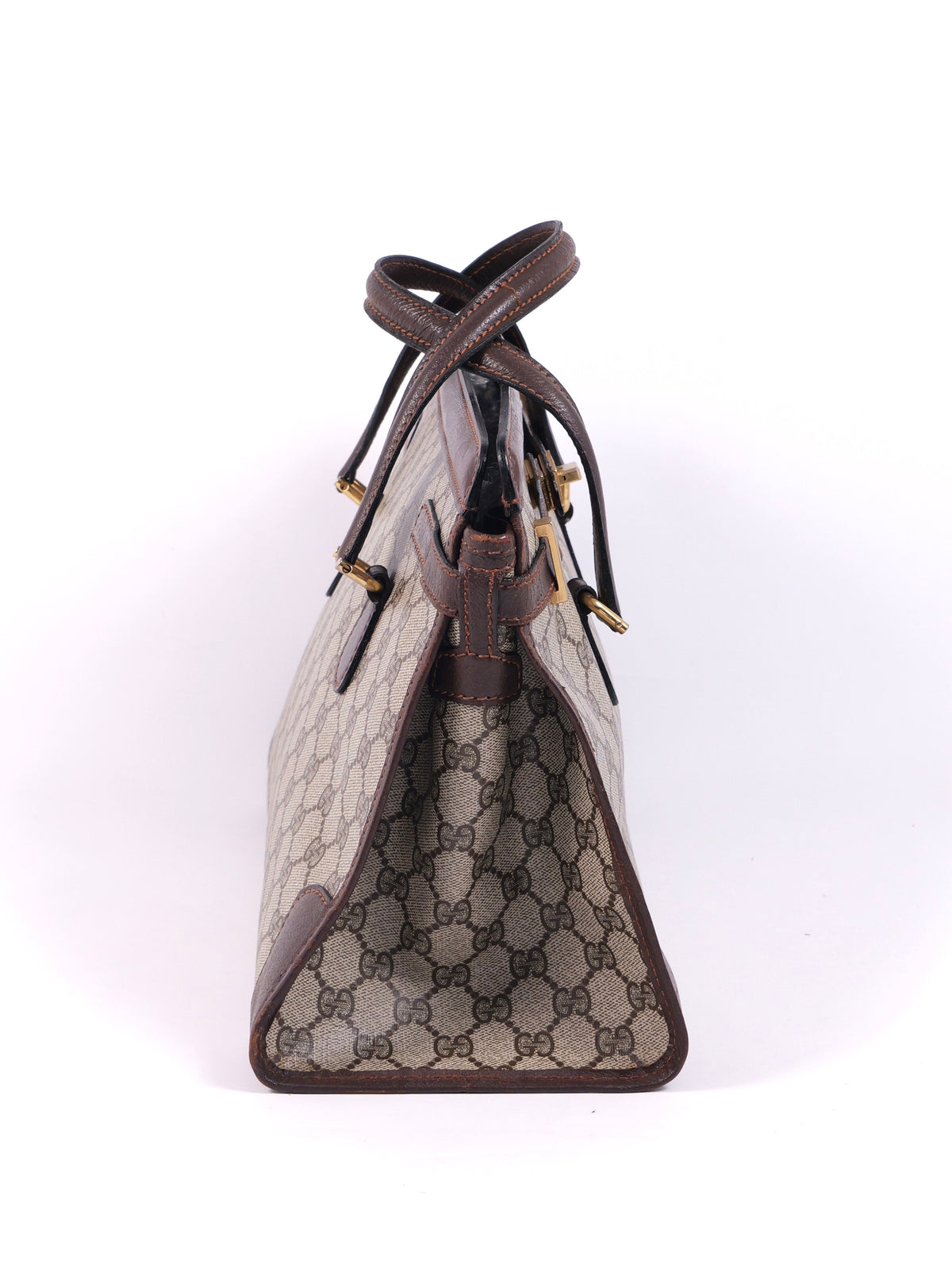 Gucci GG Supreme Gold Hardware Tote Bag